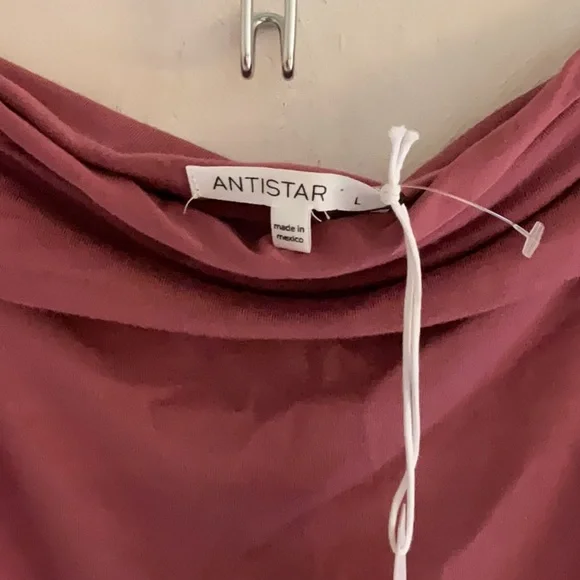 Antistar Fold Over Strapless Tube Top, Size L, Red/Rose, NWT - Picture 3 of 7